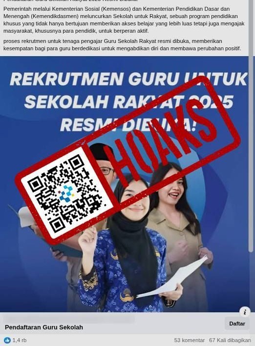 Waspada Hoaks Link Pendaftaran Guru Sekolah Rakyat: Kenali Modusnya dan Lindungi Data Pribadi Anda